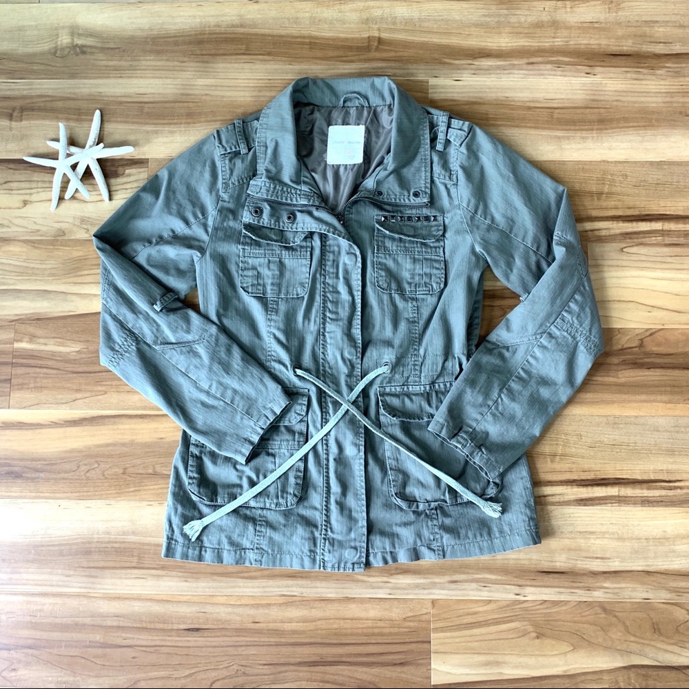 Sound & Matter Women’s Olive Green Utility Jacket, Size Medium
